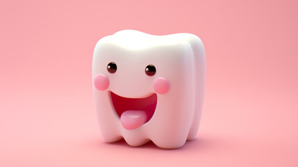 3d cute little teeth tooth protection concept advertising