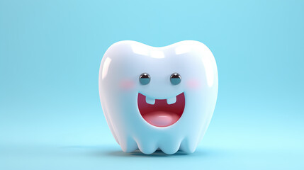 3d cute little teeth tooth protection concept advertising