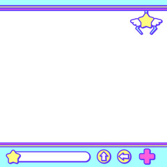 レトロなビビットカラークレーンゲームスクエアフレーム★PNG