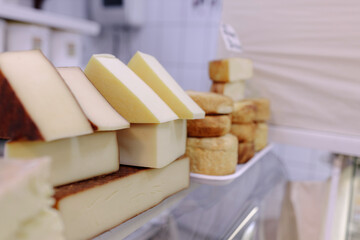 A Variety of Cheeses on a Table