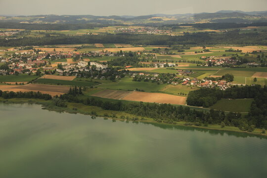 aerial view of Greifensee and its coastal region