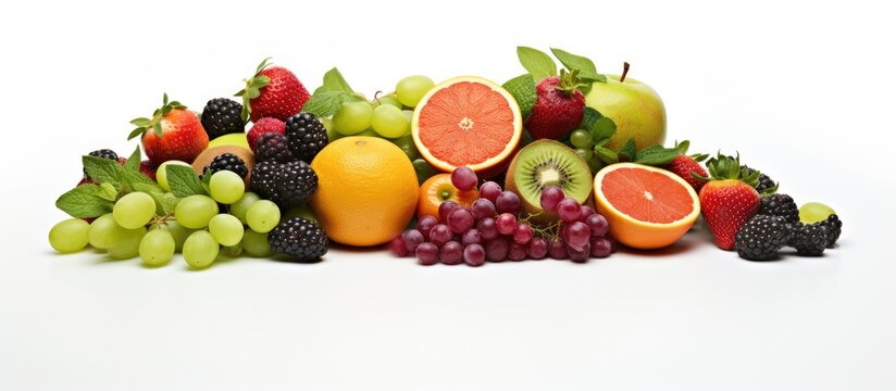 Bird's eye perspective of assorted fruits