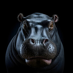 Vivid and detailed hippopotamus, Generative AI