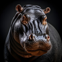 Vivid and detailed hippopotamus, Generative AI