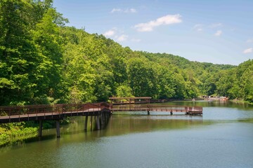 Fototapeta premium The Lake Vesuvius Recreation Area at Wayne National Forest in Ohio