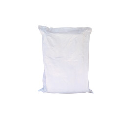 Big closed white plastic canvas sack mailer parcel bag  for delivery shipping packaging  isolated on white background , clipping path