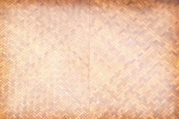 Brown bamboo wood wall old texture with weaving hamper seamless patterns abstract on background