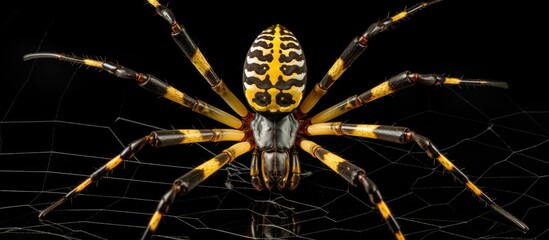 Argiope lobata catches prey in its web.