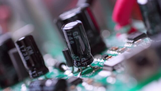 Zoom out shot of electronic components