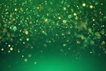 Foto op Plexiglas Abstract emerald green sparkle bokeh background © rutchakon