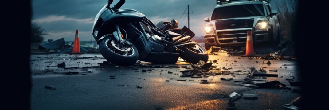 Fototapeta Drunk driving, car accidents, motorcycle crashes on the road, telephoto lenses,