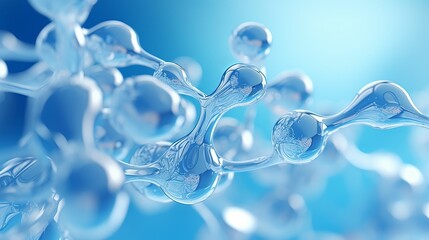 Floating Blue Molecules: Abstract Glass Composition with Selective Focus