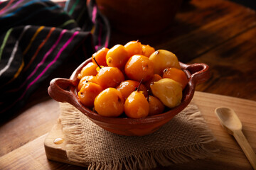 Dulce de Tejocote. Typical Mexican dessert made with Tejocote (Crataegus mexicana), a Mexican fruit...