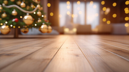 warm winter christmas tree, Generative AI