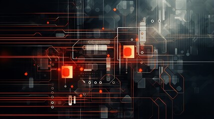 Vibrant Abstract Technology Background with Dynamic Patterns and Illuminated Elements – Futuristic Digital Design