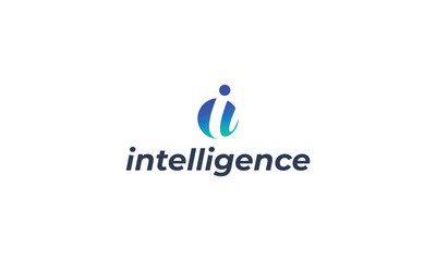Letter i modern technological global network connection logo