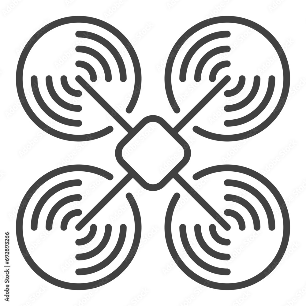 Aufkleber drone vector quadcopter concept thin line minimal icon