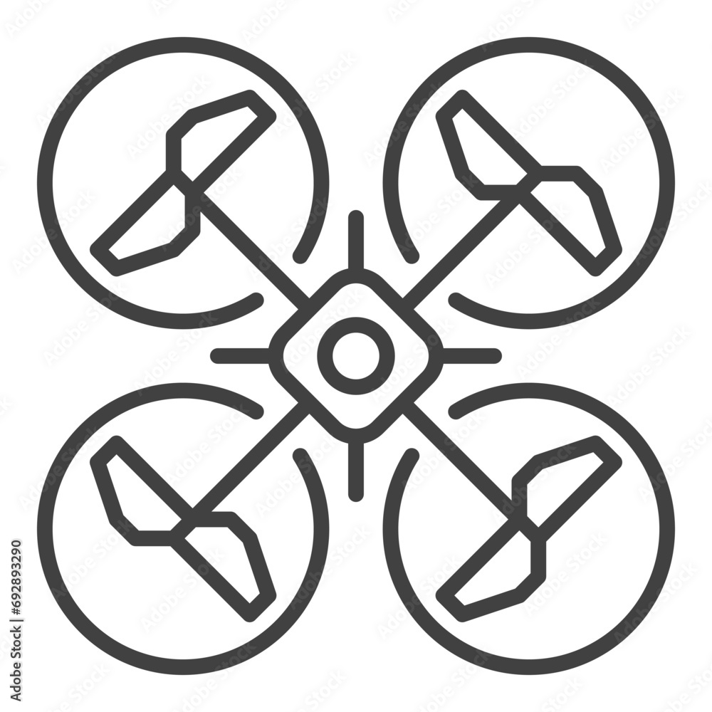 Aufkleber drone vector concept simple line icon or symbol - top view