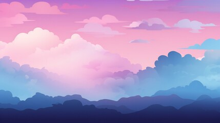 A Majestic Canvas in the Sky: Lavender Hues and Silhouetted Mountains at Dusk