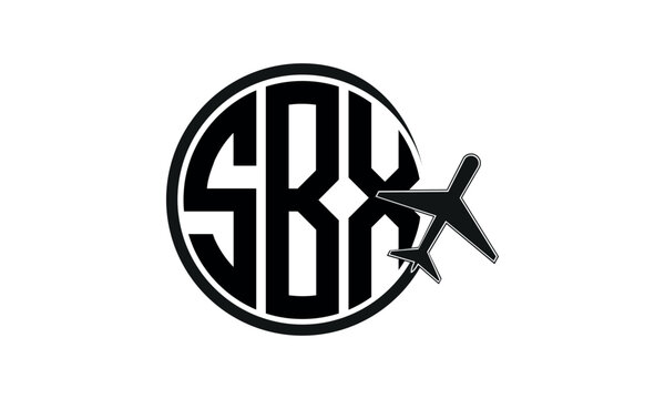 SBX three initial letter circle tour & travel agency logo design vector template. hajj  umrah agency, abstract, wordmark, business, monogram, minimalist, brand, company, flat, tourism agency, tourist 