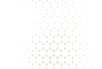 Light green, red vector background with bubbles.