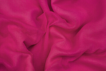 AI generated illustration of a close-up of a pink fabric material with a smooth texture - obrazy, fototapety, plakaty