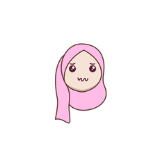 cute hijab female expression vector hijab