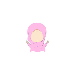 cute hijab female expression vector person