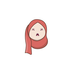cute hijab female expression vector young