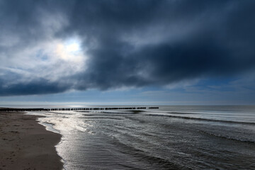 Fototapeta na wymiar Baltic sea next to Jurmalciems, Latvia.