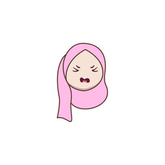 cute hijab female expression vector female
