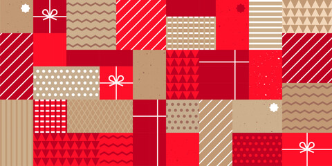 seamless pattern with gift boxes - obrazy, fototapety, plakaty