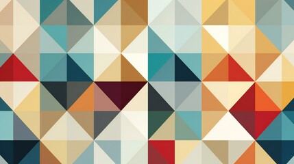 Fototapeta premium Geometric Abstract Design with a Modern Mosaic of Triangles in Earthy and Cool Tones