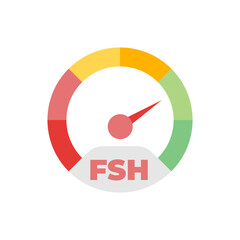 Follicle stimulating hormone meter. Vector element for design.