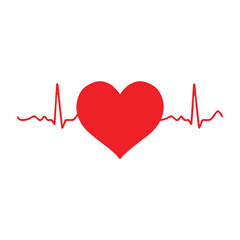 Heartbeat Line Heart Cardio design