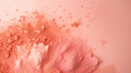 Abstract Peach Tones, Delicate Cosmetic Powder Explosion Elegance. - obrazy, fototapety, plakaty