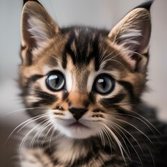 Naklejka na ściany i meble A playful portrait of a tabby kitten with bright, curious eyes3