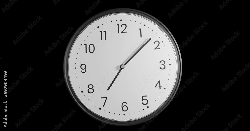 Poster animation of clock moving fast over black background