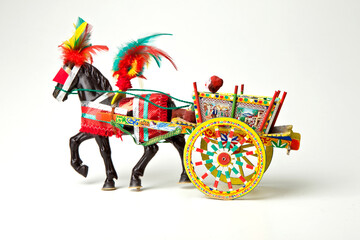 Sicilian cart icon traditional - isolated on white background