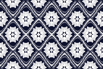 Ikat pattern . Geometric chevron abstract illustration, wallpaper. Tribal ethnic vector texture. Aztec style. Folk embroidery. Indian, Scandinavian, African rug.design for carpet, sarong  