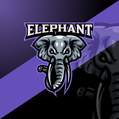 Head Elephant Gaming Mascot Logo Design for Sport Logo template