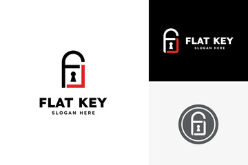 Vector letter f with key house home for agent real estate logo