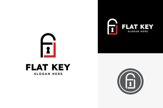 Vector Letter F With Key House Home For Agent Real Estate Logo