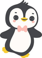Cute Penguin boy Valentine drawing