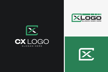 Vector minimalist letter C X logo design template