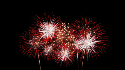 Fire work on the white background,