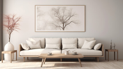 Minimalist composition of living room