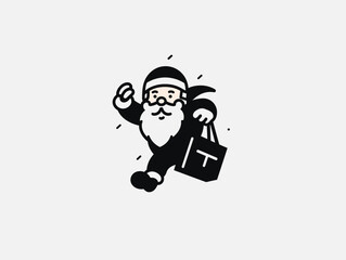 vector illustration of a cartoon Santa Claus