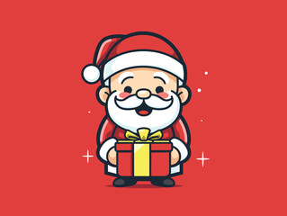 vector illustration of a cartoon Santa Claus