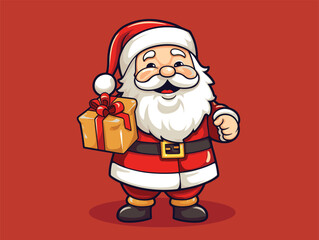 vector illustration of a cartoon Santa Claus